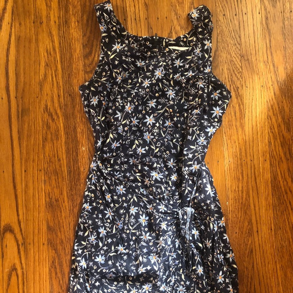 Blue floral mini dress